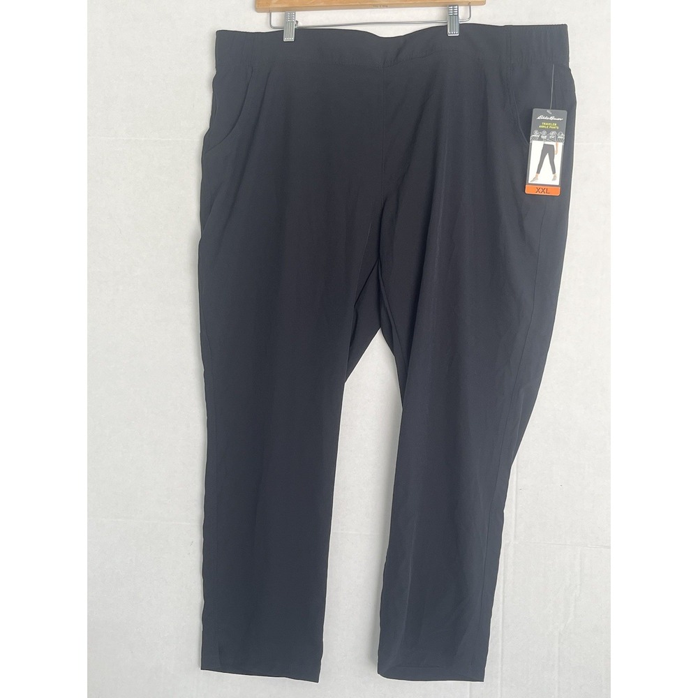 Eddie Bauer Pants Women's XXL Black Departure Travex Ankle Elastic Waist Hiking‎